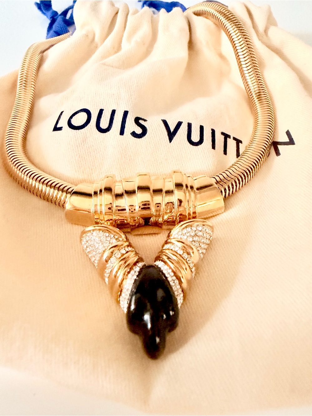 Louis Vuitton Essential Torque Collar Necklace LV V Choker Necklace